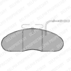 Комплект тормозных колодок, дисковый тормоз DELPHI LP1200