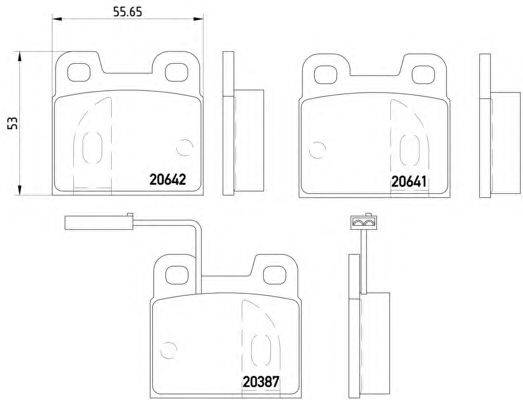 Комплект тормозных колодок, дисковый тормоз HELLA 20641