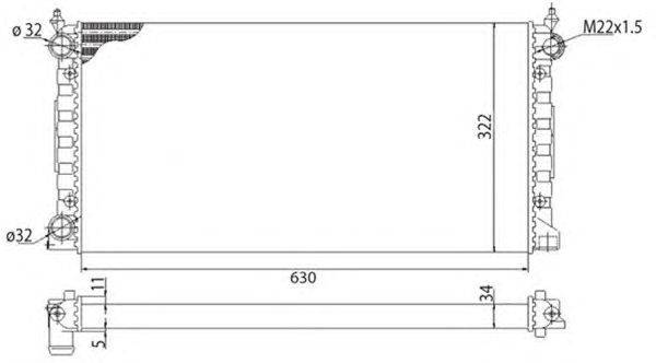 Радиатор, охлаждение двигателя MAGNETI MARELLI 350213648003