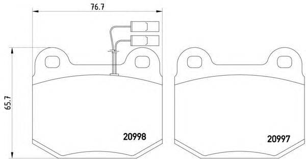 Комплект тормозных колодок, дисковый тормоз HELLA 20997