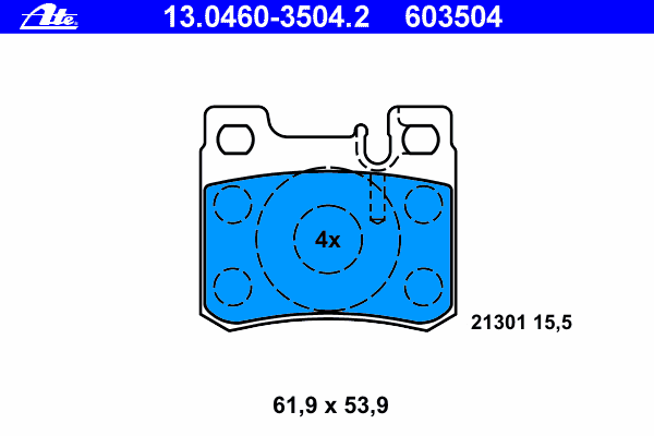 Комплект тормозных колодок, дисковый тормоз ATE 13046035042