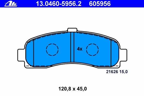 Комплект тормозных колодок, дисковый тормоз ATE 13046059562