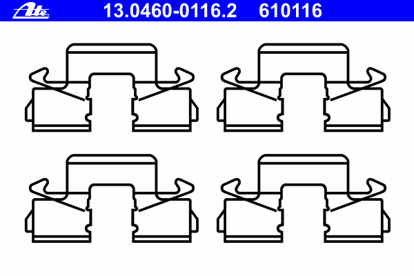 Комплектующие, колодки дискового тормоза ATE 13.0460-0116.2