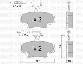 Комплект тормозных колодок, дисковый тормоз METELLI 22-0032-1