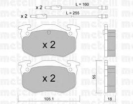 Комплект тормозных колодок, дисковый тормоз METELLI 22-0036-0
