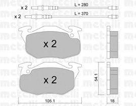 Комплект тормозных колодок, дисковый тормоз METELLI 22-0037-1