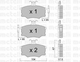 Комплект тормозных колодок, дисковый тормоз METELLI 22-0053-0