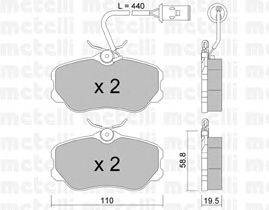 Комплект тормозных колодок, дисковый тормоз METELLI 22-0074-1