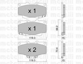 Комплект тормозных колодок, дисковый тормоз METELLI 22-0129-0
