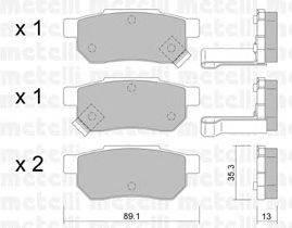Комплект тормозных колодок, дисковый тормоз METELLI 2201701