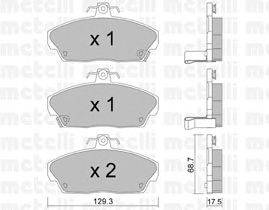 Комплект тормозных колодок, дисковый тормоз METELLI 22-0174-0