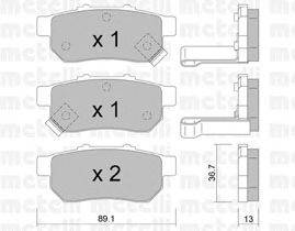 Комплект тормозных колодок, дисковый тормоз METELLI 22-0176-1