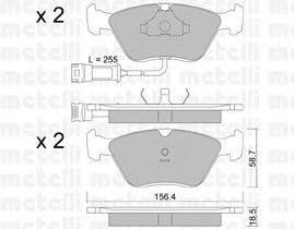 Комплект тормозных колодок, дисковый тормоз METELLI 22-0205-1