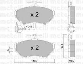 Комплект тормозных колодок, дисковый тормоз METELLI 22-0215-2