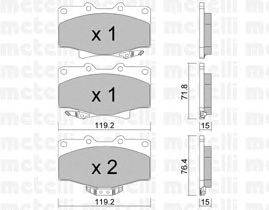 Комплект тормозных колодок, дисковый тормоз METELLI 22-0282-0