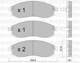 Комплект тормозных колодок, дисковый тормоз METELLI 2203061