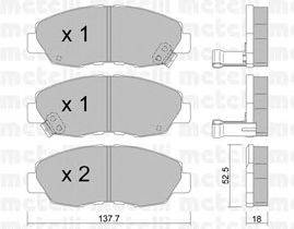 Комплект тормозных колодок, дисковый тормоз METELLI 22-0384-0