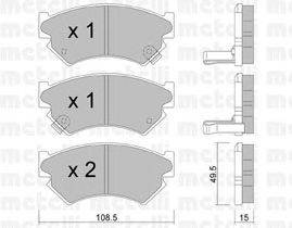 Комплект тормозных колодок, дисковый тормоз METELLI 22-0411-0