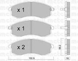 Комплект тормозных колодок, дисковый тормоз METELLI 22-0482-0