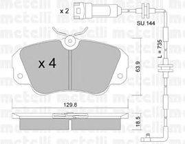 Комплект тормозных колодок, дисковый тормоз METELLI 22-0538-0K