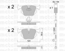 Комплект тормозных колодок, дисковый тормоз METELLI 22-0560-1K