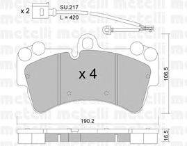 Комплект тормозных колодок, дисковый тормоз METELLI 22-0654-0K
