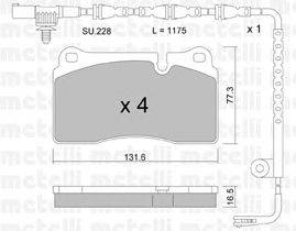 Комплект тормозных колодок, дисковый тормоз METELLI 22-0695-1K