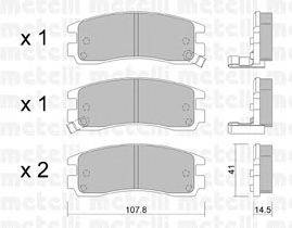 Комплект тормозных колодок, дисковый тормоз METELLI 22-0697-0