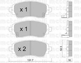 Комплект тормозных колодок, дисковый тормоз METELLI 22-0750-0