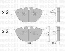 Комплект тормозных колодок, дисковый тормоз METELLI 22-0772-0