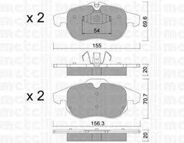 Комплект тормозных колодок, дисковый тормоз METELLI 22-0540-4