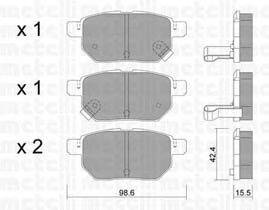 Комплект тормозных колодок, дисковый тормоз METELLI 22-0746-1