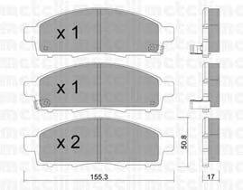 Комплект тормозных колодок, дисковый тормоз METELLI 22-0791-1