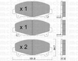 Комплект тормозных колодок, дисковый тормоз METELLI 22-0867-0