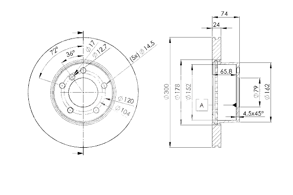 Тормозной диск LUCAS ELECTRICAL DF1073