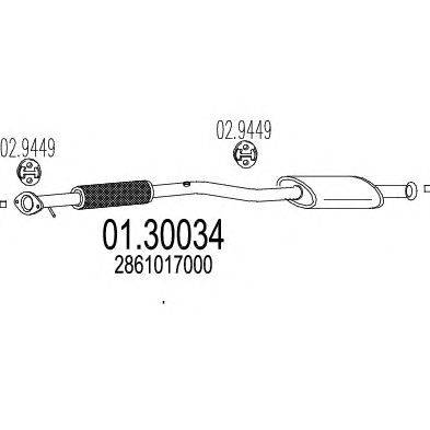 Предглушитель выхлопных газов MTS 01.30034