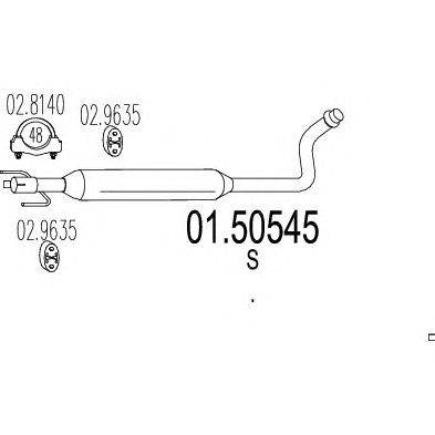 Средний глушитель выхлопных газов MTS 01.50545