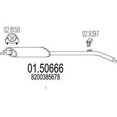 Средний глушитель выхлопных газов MTS 01.50666