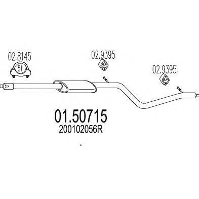 Средний глушитель выхлопных газов MTS 01.50715