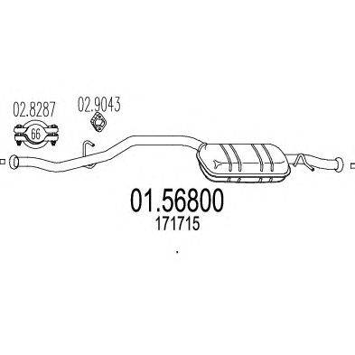 Средний глушитель выхлопных газов MTS 0156800
