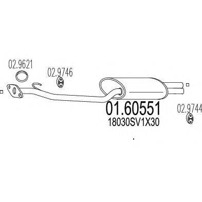 Глушитель выхлопных газов конечный MTS 01.60551