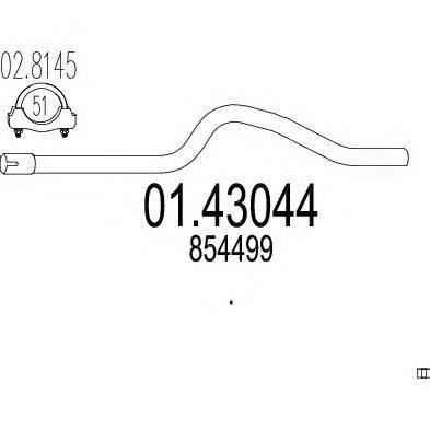 Труба выхлопного газа MTS 01.43044