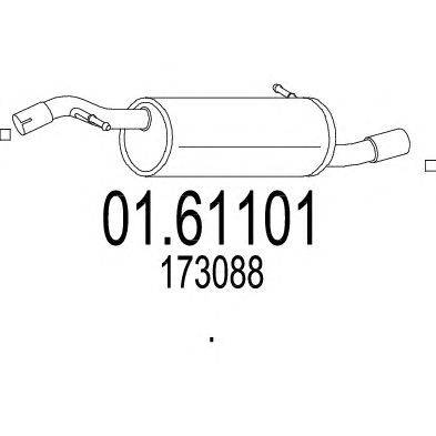 Глушитель выхлопных газов конечный MTS 01.61101