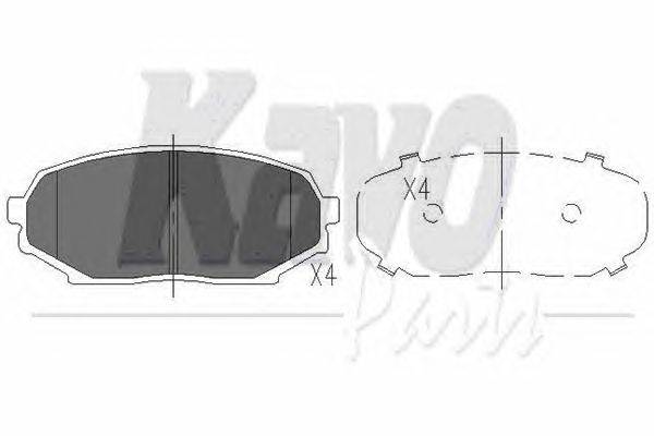 Комплект тормозных колодок, дисковый тормоз KAVO PARTS KBP3509