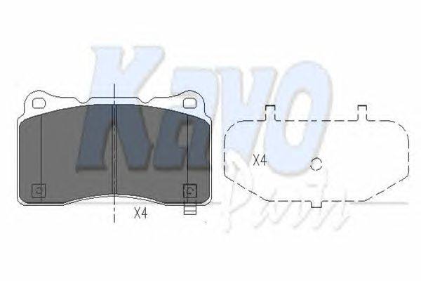 Комплект тормозных колодок, дисковый тормоз KAVO PARTS KBP8021