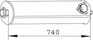 Средний глушитель выхлопных газов DINEX 74333