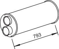 Средний / конечный глушитель ОГ DINEX 80409