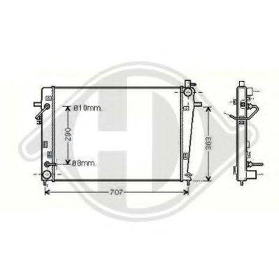 Радиатор, охлаждение двигателя DIEDERICHS 8686006