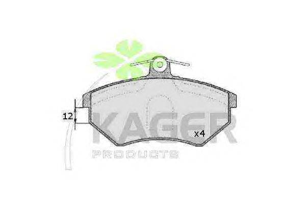 Комплект тормозных колодок, дисковый тормоз KAGER 35-0025