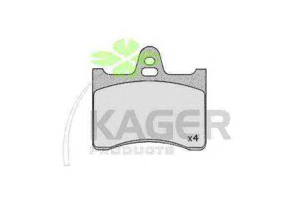 Комплект тормозных колодок, дисковый тормоз KAGER 20389